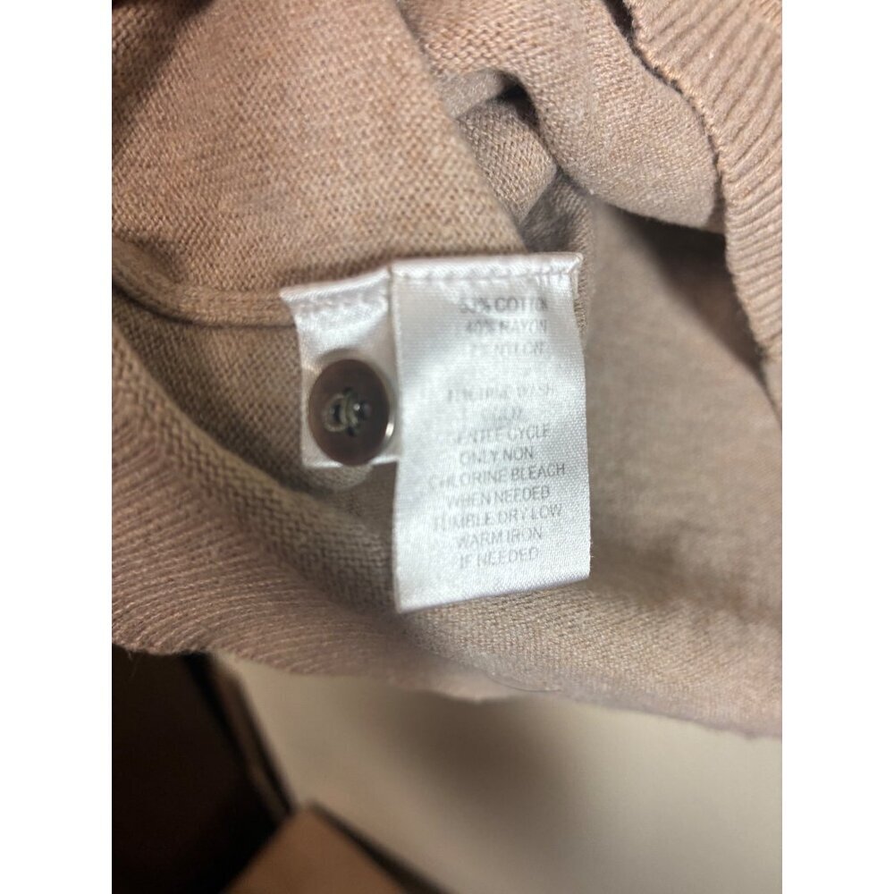 Loft Knit Sweater Business Casual Boho Winter Crew Neck Tan Size XS - Picture 4 of 5